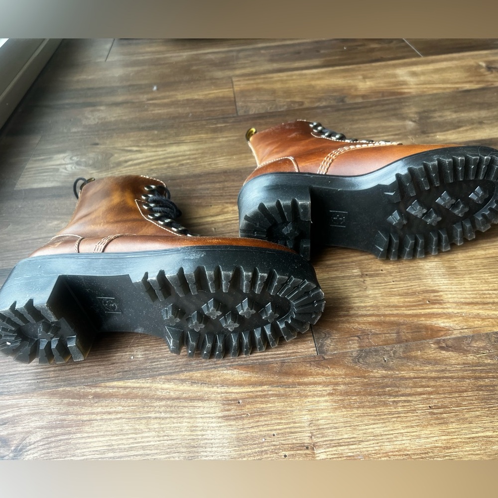 Dr. Martens Brown Leather Platform Boots - Picture 11 of 12